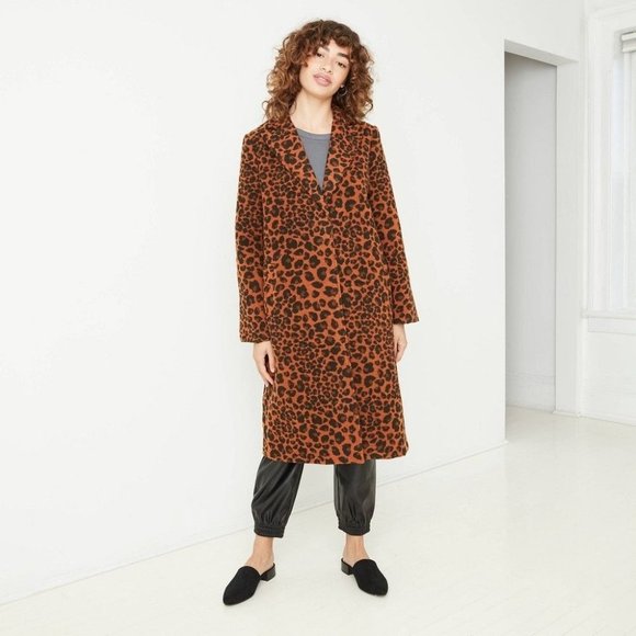a new day Jackets & Blazers - Women's A New Day Animal Jacquard Overcoat